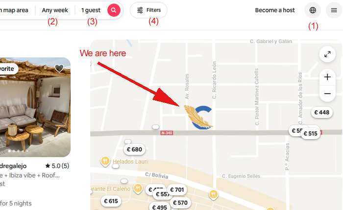 Private accommodation in Malaga